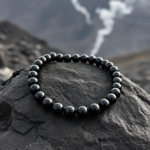 Obsidyen Boncuklu Kolye