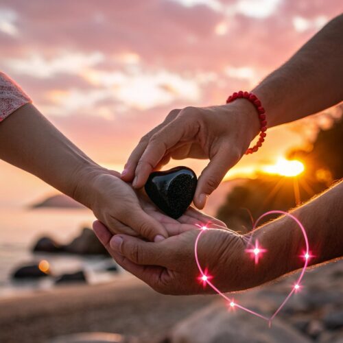 siyah doğal taş aşk